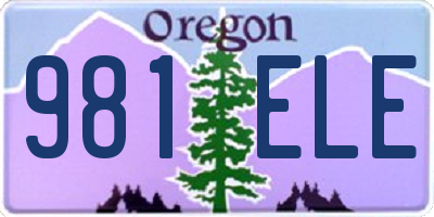 OR license plate 981ELE