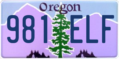 OR license plate 981ELF