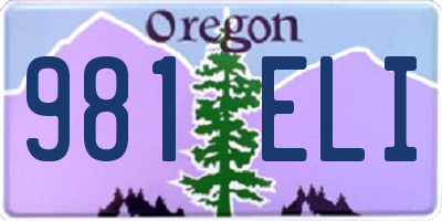 OR license plate 981ELI