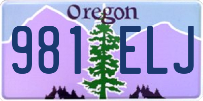 OR license plate 981ELJ