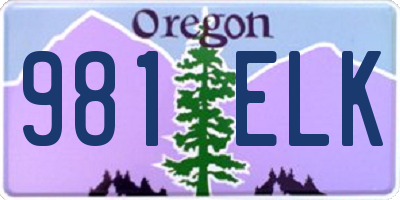 OR license plate 981ELK