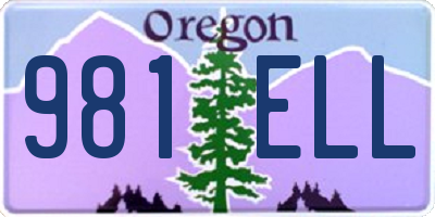 OR license plate 981ELL