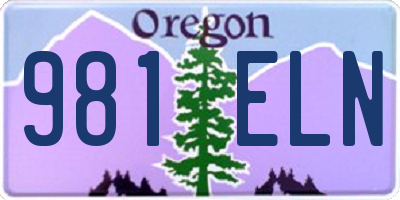 OR license plate 981ELN
