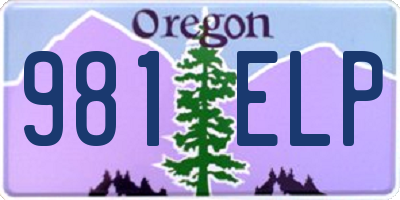OR license plate 981ELP