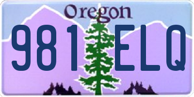 OR license plate 981ELQ