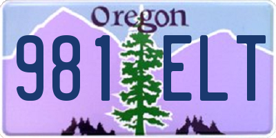 OR license plate 981ELT
