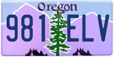 OR license plate 981ELV