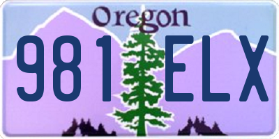OR license plate 981ELX