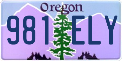 OR license plate 981ELY