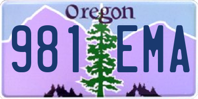 OR license plate 981EMA