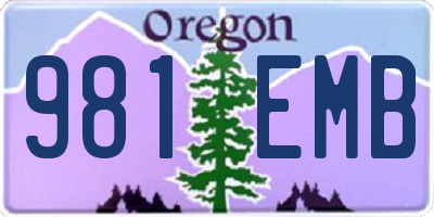 OR license plate 981EMB