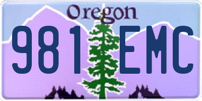 OR license plate 981EMC