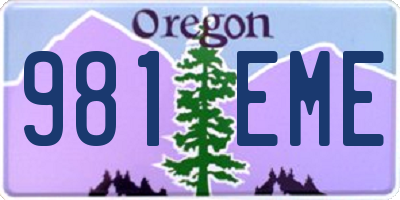 OR license plate 981EME