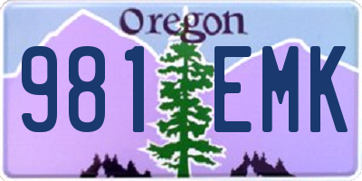 OR license plate 981EMK