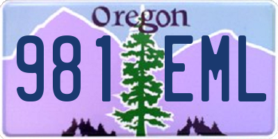 OR license plate 981EML