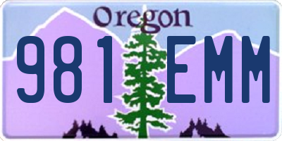 OR license plate 981EMM