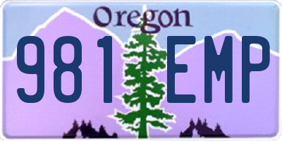 OR license plate 981EMP