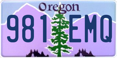 OR license plate 981EMQ