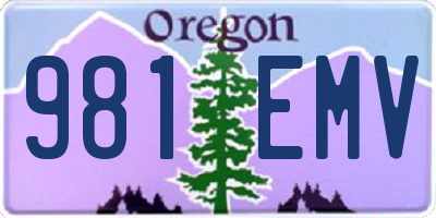 OR license plate 981EMV