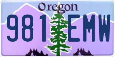 OR license plate 981EMW