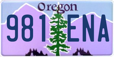 OR license plate 981ENA