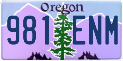 OR license plate 981ENM