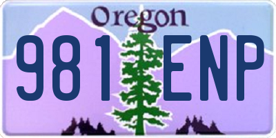 OR license plate 981ENP