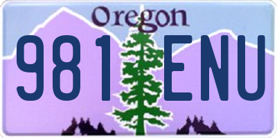 OR license plate 981ENU