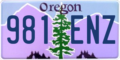 OR license plate 981ENZ