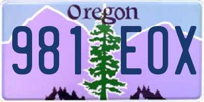 OR license plate 981EOX