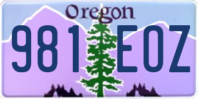 OR license plate 981EOZ