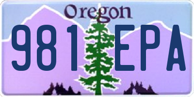 OR license plate 981EPA