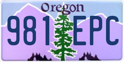 OR license plate 981EPC