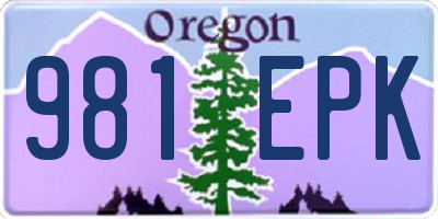 OR license plate 981EPK