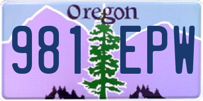 OR license plate 981EPW