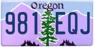 OR license plate 981EQJ