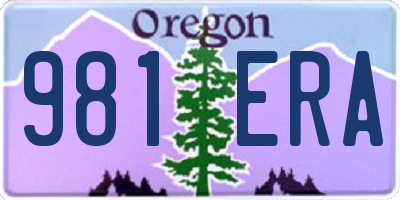 OR license plate 981ERA