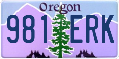 OR license plate 981ERK