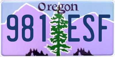 OR license plate 981ESF