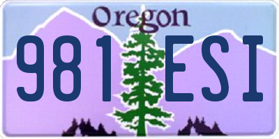 OR license plate 981ESI
