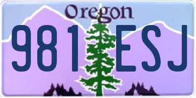 OR license plate 981ESJ