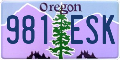 OR license plate 981ESK