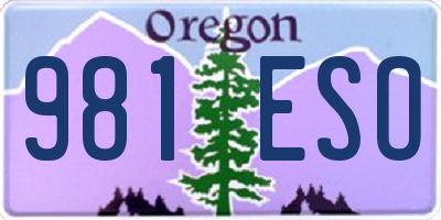 OR license plate 981ESO