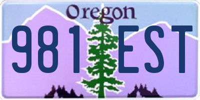 OR license plate 981EST