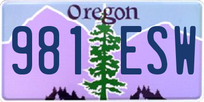 OR license plate 981ESW