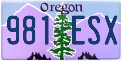 OR license plate 981ESX