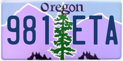 OR license plate 981ETA