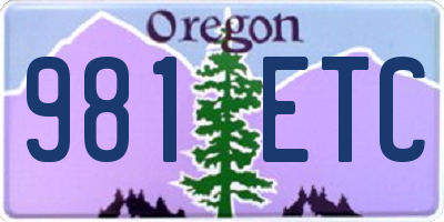 OR license plate 981ETC