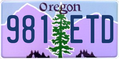 OR license plate 981ETD