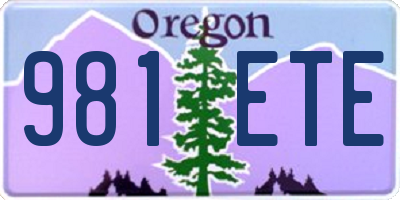 OR license plate 981ETE